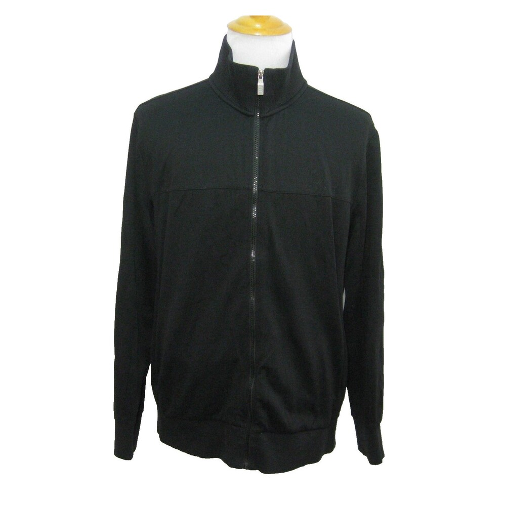 Hugo Boss Track Jacket Mens 2XL Black Full Zip Athletic Sweatshirt Light Coat